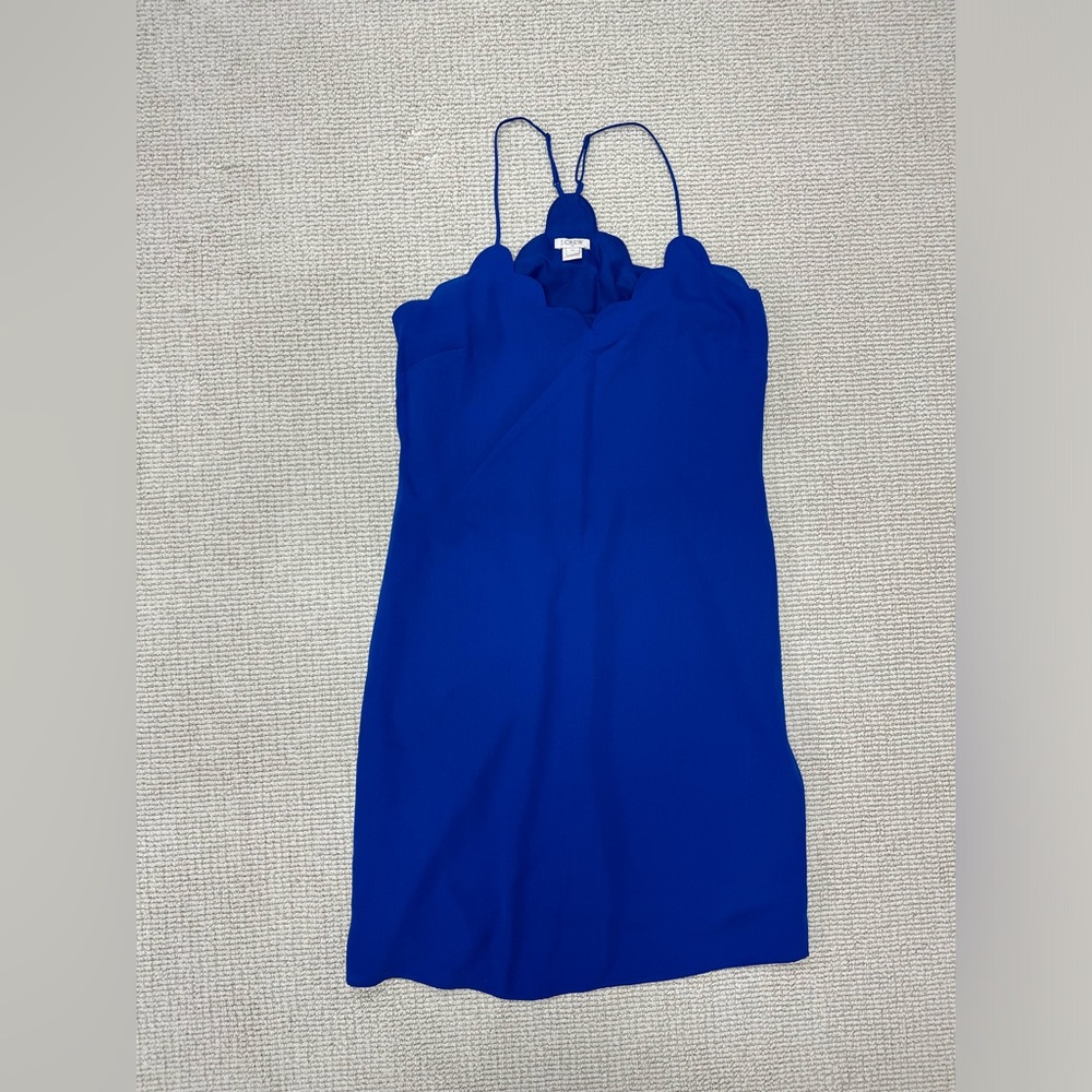JCrew blue scallop dress